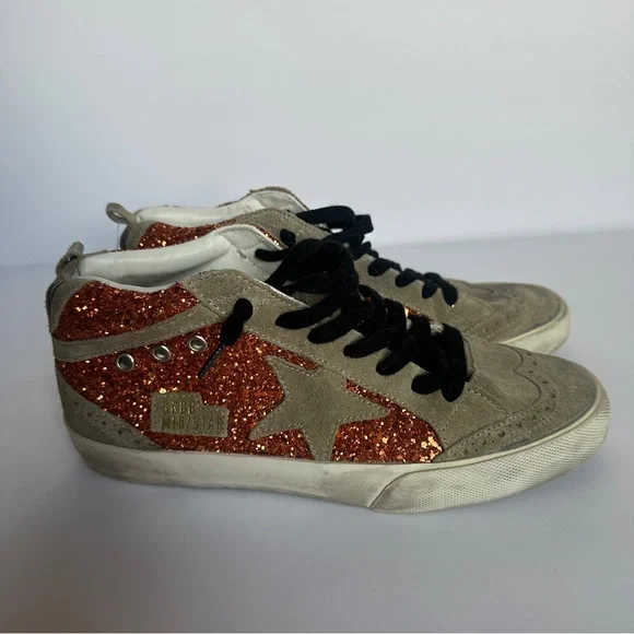 Golden Goose Mid Star Classic in Cinnamon Glitter 39 - Picture 5 of 8